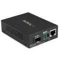 StarTech.com Multi-Mode (MM) / Single Mode (SM) Fiber Media Converter for 10/100/1000 Networks, Standalone Gigabit Ethernet to Fiber Converter, Open SFP Slot - TAA