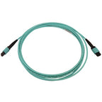 Tripp Lite N844B-03M-12-P 40/100/400G Multimode 50/125 OM3 Fiber Optic Cable (12F MTP/MPO-PC F/F), LSZH, Aqua, 3 m (9.8 ft.)