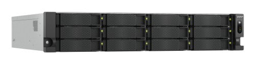 QNAP 2U 12-bay 3.5 SATA HDD NAS AMD Ryzen 7000 series 8C16T (boost up to 5.3 GHz) 32GB DDR5 non-ECC RAM (max. 128GB total) 2x M.2 2280 PCIe Gen5 x2 slots for SSD cache 2x 10GBASE-T + 2x 2.5 GbE RJ45 3 x PCIe Gen 4 expansion slots 2 x 550W redundant power