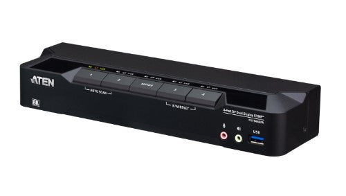 ATEN 4-Port USB 3.0 8K DisplayPort Dual-Display KVMP™ Switch (Cables included)