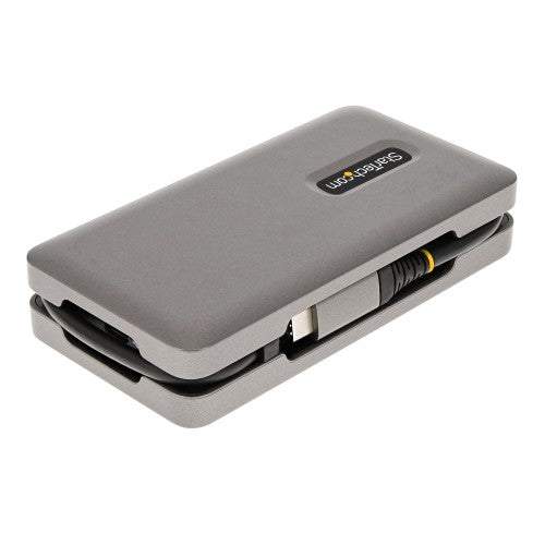 StarTech.com USB-C Multiport Adapter - 4K 60Hz HDMI/DP - 3-Port USB Hub - 100W Power Delivery Pass-Through - GbE - Travel Mini Docking Station w/ Charging - 1ft/30cm Wrap-Around Cable