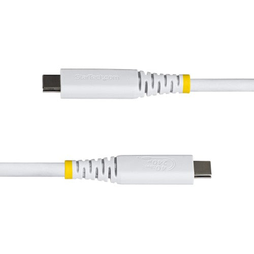 StarTech.com 1m (3ft) USB4 Cable, 40Gbps, USB-IF Certified USB-C Cable, 240W PD, 8K 60Hz/4K 240Hz DP2.1 DP40, TPE Jacket, Thunderbolt 4 Compatible - White USB-C Cord