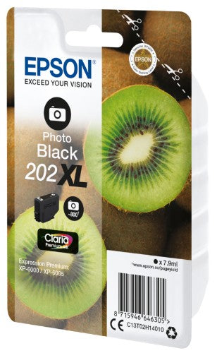 Epson C13T02H14010/202XL Ink cartridge foto black high-capacity, 800 pages 800 Photos 7,9ml for Epson XP 6000