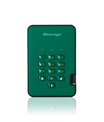 iStorage diskAshur² HDD 4TB Green | Secure Portable Hard Drive |AES-XTS 256-bit Hardware Encryption | PIN protected | OS & Platform Independent | TAA Compliant |Brute force hack defence | Dust/Water Resistant