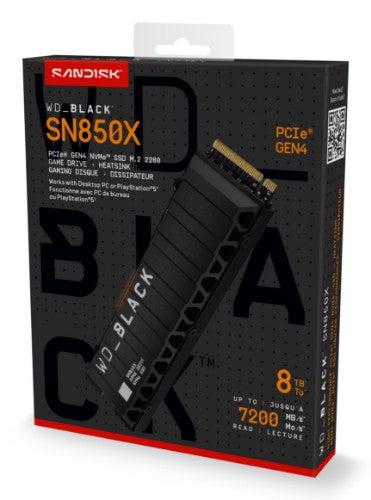 Western Digital WD_BLACK™ SN850X NVMe™ SSD POWERED BY SANDISK 8 TB, [With Heatsink]