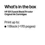HP N9J72AE/301 Printhead cartridge multi pack black + color 170pg + 150pg Pack=2 for HP DeskJet 1000/1010/Envy 5530/OfficeJet 4630