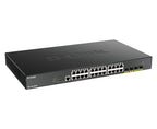 D-Link 24-port Gigabit PoE Smart Managed Switch with 4x 10G SFP+, 370Watts
