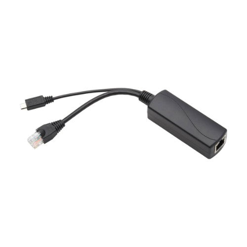 Tripp Lite NPOE-SPL-G-5VMU PoE to USB Micro-B and RJ45 Active Splitter - 802.af, 48V to 5V 1A, Up to 328.08 ft. (100 m)