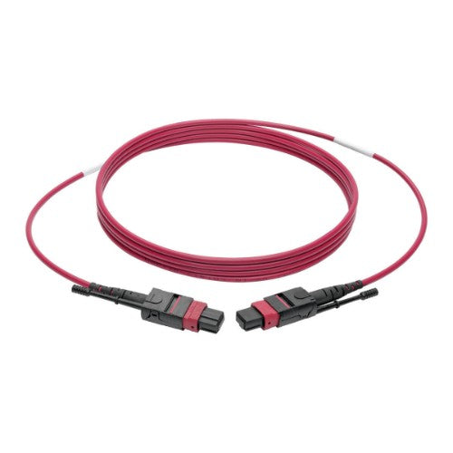 Tripp Lite N845-02M-12-MG 100G MTP/MPO Multimode OM4 Plenum-Rated Fiber Optic Cable (F/F), 12 Fiber, 40/100GBASE-SR4, Push/Pull Tabs, Magenta, 2 m