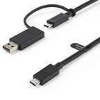 StarTech.com 3.3ft (1m) USB-C Cable with USB-A Adapter Dongle, USB 10Gbps/5Gbps, 100W (5A) PD, 8K 60Hz / 4K 144Hz DP Alt Mode - Thunderbolt Compatible