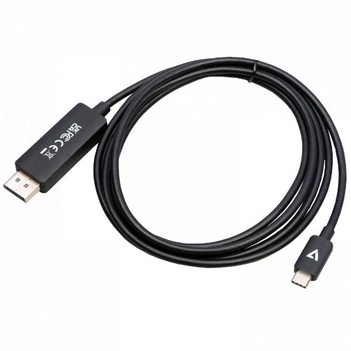 V7 V7USBCDP14-2M video cable adapter DisplayPort USB Type-C Black