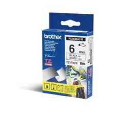 Brother TZE-FX211 DirectLabel black on white Laminat 6mm x 8m for Brother P-Touch TZ 3.5-18mm/6-12mm/6-18mm/6-24mm/6-36mm