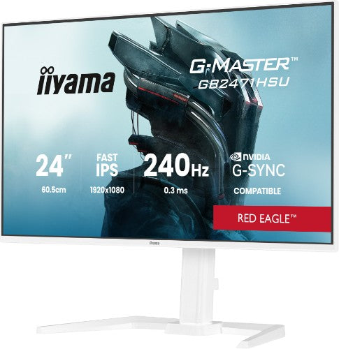 iiyama G-MASTER GB2471HSU-W1 computer monitor 60.5 cm (23.8") 1920 x 1080 pixels Full HD LED White