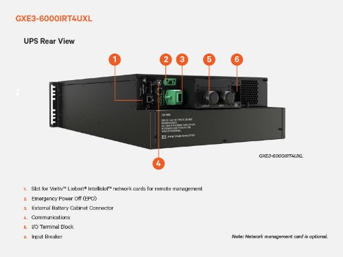Vertiv Liebert GXE3-6000IRT4UXL uninterruptible power supply (UPS) Double-conversion (Online) 6 kVA 6000 W