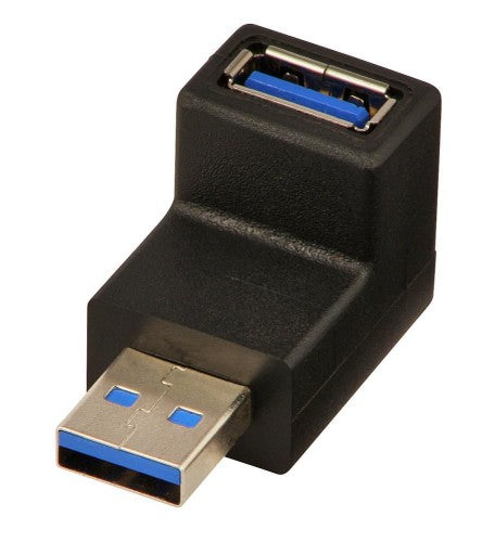 Lindy USB 3.2 90 Degree Down Type A Male to A Female Right Angle Adapter