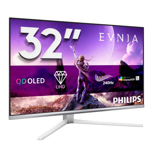 Philips Evnia 8000 32M2N8900P/00 computer monitor 80 cm (31.5") 3840 x 2160 pixels 4K Ultra HD QD-OLED White