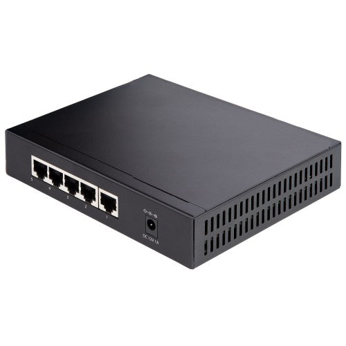 StarTech.com Unmanaged 2.5G Switch - 5 Port Gigabit Switch - 2.5GBASE-T Unmanaged Ethernet Switch - Ethernet Splitter - Din Rail or Wall Mount - Multi-Gigabit - Auto-MDIX - 9K Jumbo