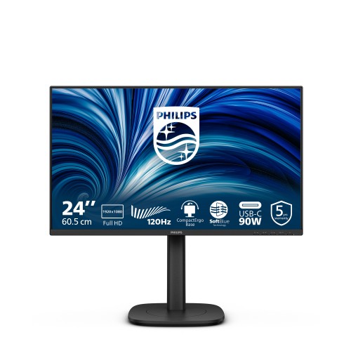 Philips 3000 series 24B2U3301/00 computer monitor 60.5 cm (23.8") 1920 x 1080 pixels Full HD LCD Black