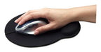Manhattan Wrist Gel Support Pad and Mouse Mat, Black, 241 × 203 × 40 mm, non slip base, Lifetime Warranty, Card Retail Packaging