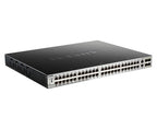 D-Link 48 x 10/100/1000BASE-T PoE ports (370W budget) Layer 3 Stackable Managed Gigabit Switch