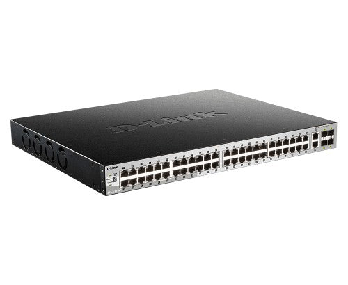 D-Link 48 x 10/100/1000BASE-T PoE ports (370W budget) Layer 3 Stackable Managed Gigabit Switch