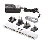 Tripp Lite U360-010C-2X3 10-Port USB 3.x (5Gbps) / USB 2.0 Combo Hub - USB Charging, 2 USB 3.x & 8 USB 2.0 Ports