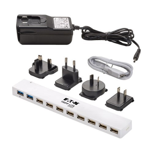 Tripp Lite U360-010C-2X3 10-Port USB 3.x (5Gbps) / USB 2.0 Combo Hub - USB Charging, 2 USB 3.x & 8 USB 2.0 Ports