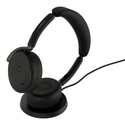 Jabra Evolve3 65 Flex MS - USB-A with Dongle - Black (Wireless Charging Pad)