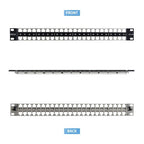 StarTech.com 48 Port 1U Blank Keystone Patch Panel, Rackmount Cat6 Patch Panel for RJ45 STP Ethernet Network Jacks
