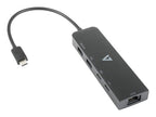 V7 2.5G Ethernet Adapter USB-C Male to USB A Female x 2, USB-C Female x1, RJ45 Female x1 Black