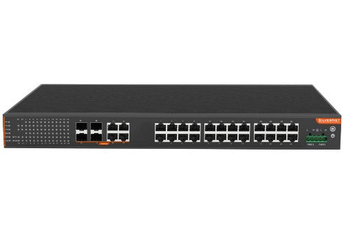 SilverNet SIL 734C24MP network switch Managed L2+ Gigabit Ethernet (10/100/1000) Power over Ethernet (PoE) 19U Black