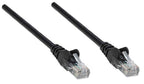 Intellinet Network Patch Cable, Cat5e, 0.5m, Black, CCA, U/UTP, PVC, RJ45, Gold Plated Contacts, Snagless, Booted, Lifetime Warranty