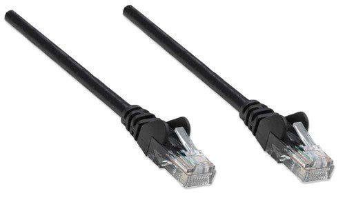 Intellinet Network Patch Cable, Cat5e, 0.5m, Black, CCA, U/UTP, PVC, RJ45, Gold Plated Contacts, Snagless, Booted, Lifetime Warranty