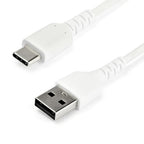 StarTech.com 6.6ft (2m) USB-A to USB-C Fast Charging Cable, Rugged, Charge & Sync, 3A, USB 2.0, White TPE Jacket and Aramid Fiber - USB Charging Cord