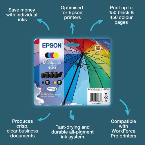 Epson Multipack 4-colours 406 DURABrite Ultra Ink RF/AM Tagged