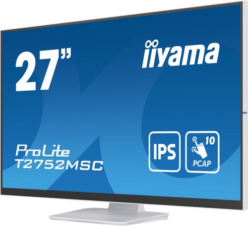 iiyama ProLite 27” Optical Bonded PCAP 10pt touchscreen monitor with IPS panel technology, edge-to-edge glass design and anti-fingerprint coating