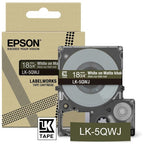 Epson C53S672089/LK-5QWJ DirectLabel-etikettes white on Khaki matt 18mm x 8m for Epson LabelWorks LW-C 410/610