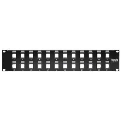 Tripp Lite N062-024-KJ 24-Port 2U Rack-Mount Unshielded Blank Keystone/Multimedia Patch Panel, RJ45 Ethernet, USB, HDMI, Cat5e/6