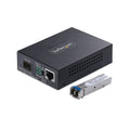 StarTech.com Single-Mode (SM) LC Fiber Media Converter for 10/100/1000 Networks, Standalone Gigabit Ethernet to Fiber Converter, 40km - TAA