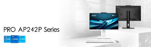 MSI Pro AP242P 14M Intel Core i3 14100 All in One PC, (8GB RAM, 256GB SSD, Windows 11PRO), 23.8 Inch IPS Screen/UHD Graphics/Type-C/USB/LAN/HDMI/DP/WiFi 6E/BT 5.3/VESA