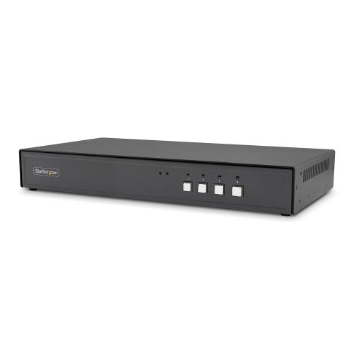 StarTech.com Secure 4-Port KVM Switch, DisplayPort, 4K 60Hz, NIAP 4.0 Desktop KVM, Multi-View Preview Screen, CAC, Metal Housing, Made in the USA