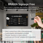 Sony FW-50EZ20L Signage Display Digital signage flat panel 127 cm (50") LED Wi-Fi 350 cd/m² 4K Ultra HD Black Android 16/7