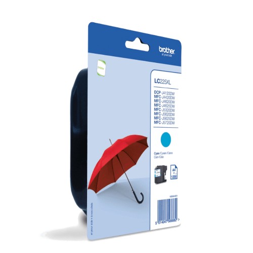Brother LC-225XLCBP Ink cartridge cyan Blister, 1.2K pages ISO/IEC 24711 11,8ml for Brother MFC-J 4420/5320