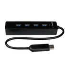 StarTech.com 4 Port Portable SuperSpeed USB 3.0 Hub with Built-in Cable - 5Gbps
