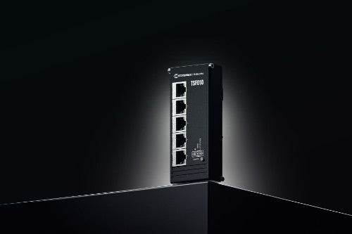 Teltonika NETWORKS TSF010 Flat Ethernet Switch Unmanaged Fast Ethernet (10/100) DIN rail Black