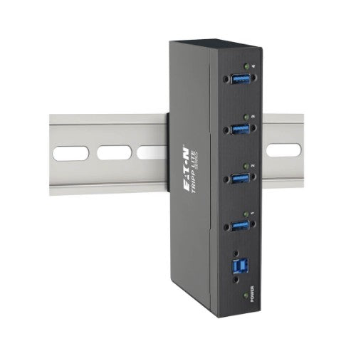 Tripp Lite U360-004-IND 4-Port Industrial-Grade USB 3.x (5Gbps) Hub - 20 kV ESD Immunity, Metal Housing, Mountable
