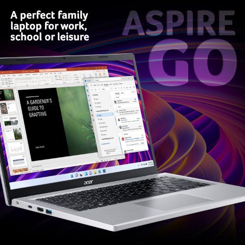 Acer Aspire Go 14 laptop (AG14-21P) - AMD Ryzen 3, 8GB, 256GB SSD, 14" WUXGA display, Windows 11