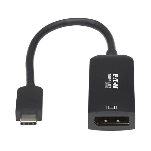 Tripp Lite U444-06N-DP8B USB-C to DisplayPort Active Adapter Cable with Equalizer (M/F), UHD 8K, HDR, DP 1.4, Black, 6 in. (15.2 cm)