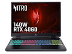 Acer Nitro 16 AN16-41 Gaming Laptop - AMD Ryzen 7 7735HS, 16GB, 1TB SSD, NVIDIA GeForce RTX 4060 8G, "WQXGA IPS 165Hz DDS, Windows 11, Black