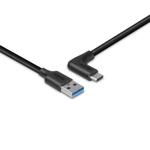 Lindy 1.5m USB 3.2 Type A to C Cable, 90° Right Angle, 10Gbps